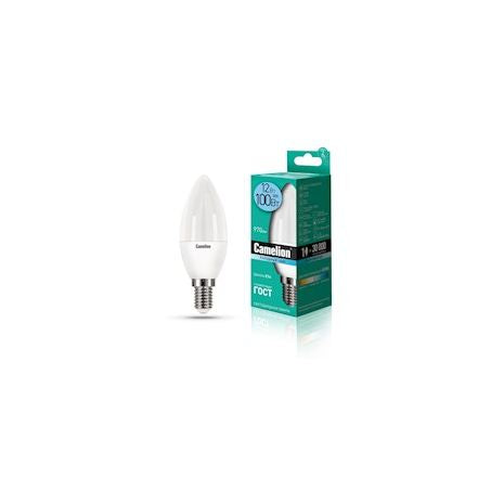 Camelion Led Lamp LED12-C35/845/E14 ნათურა ლედ განათებით ეკონომიური 12 ვატი (ეკვივალენტი 100 ვატის) ცივი ნათება E14 ცოკოლზე
