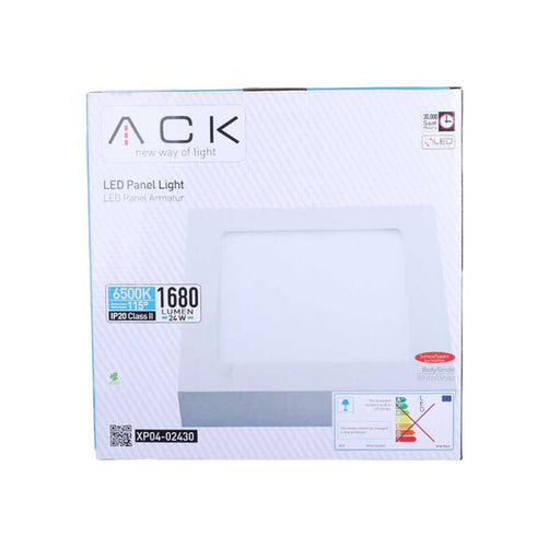 40361-ACK 24 ვატიანი ლედ პანელი თეთრი ოთხკუთხედი 6500 კანდელი IP20 ზედა მონტაჟისთვის XP04-02430
