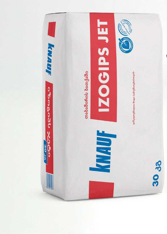 თაბაშირის ბათქაში მანქანური Izogips JET (30kg)