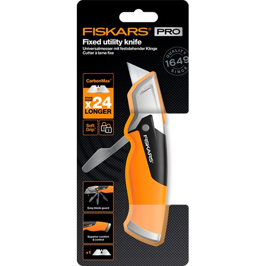 6411501701404 საკანცელარო დანა Fiskars CarbonMax Fixed Utility Knife