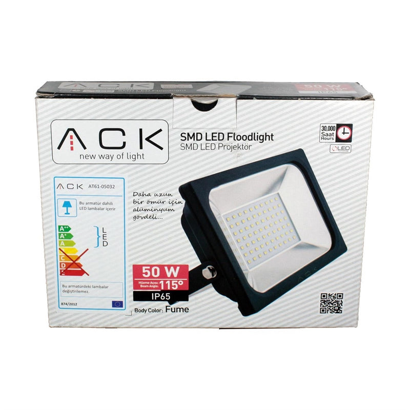 ACK პროჟექტორი 50 ვტ 6500K DOB SMD LED