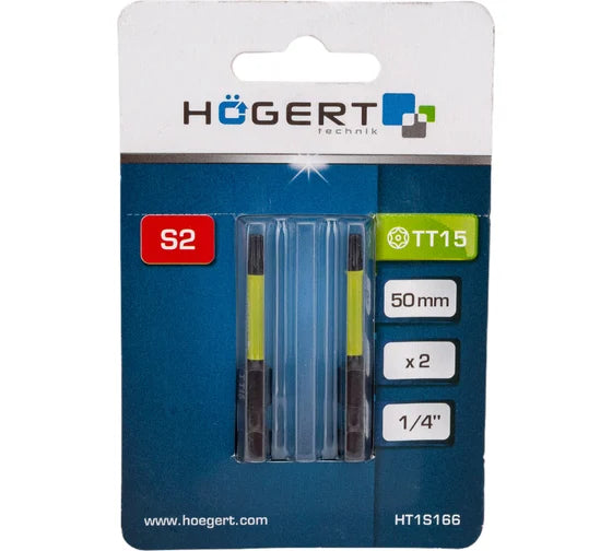 Z) HT1S166 თავაკი ძალისმიერი Torx TT15 50mm 2 PCS Hogert (10/100)