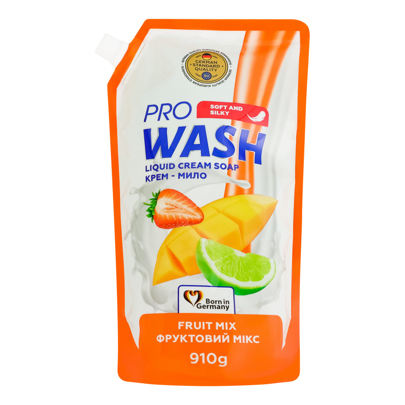 1140 - PRO WASH თხევადი კრემ-საპონი "ხილის მიქსი" 910გრ (DOYPACK)