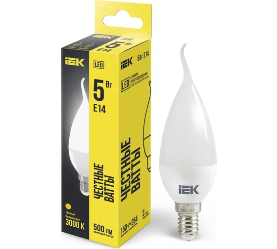 LED CB35  ნათურა 5W 230V 3000K E14 IEK LLE-CB35-5-230-30-E14