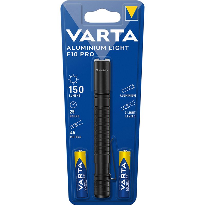 4008496056422 ფარანი VARTA Aluminium Light F10 Pro 2 AAA BLILB