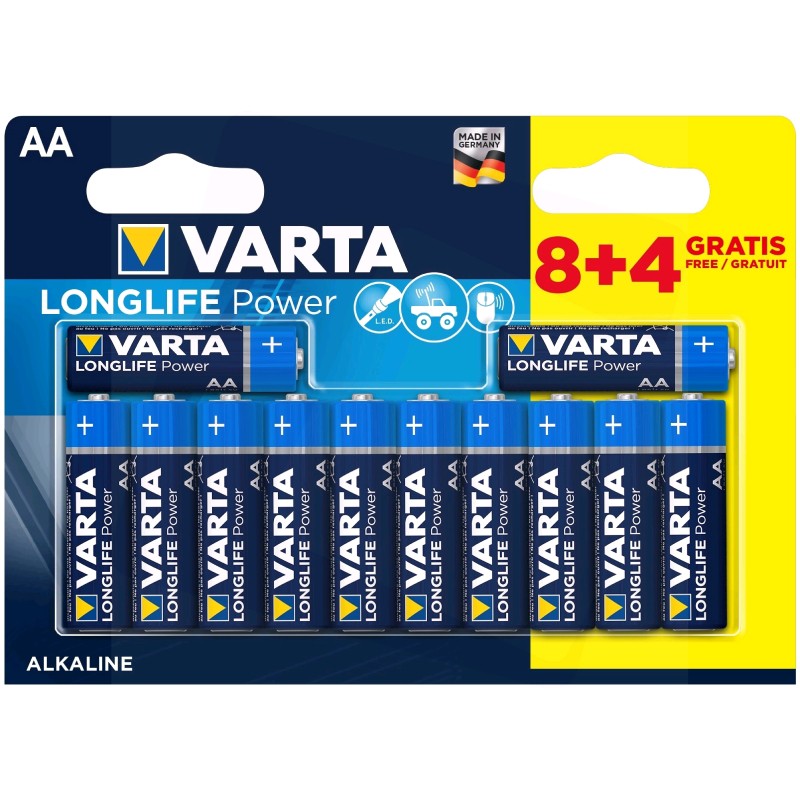 4008496659234 ელემენტი VARTA Longlife Power  8+4 AA (Double Blister)