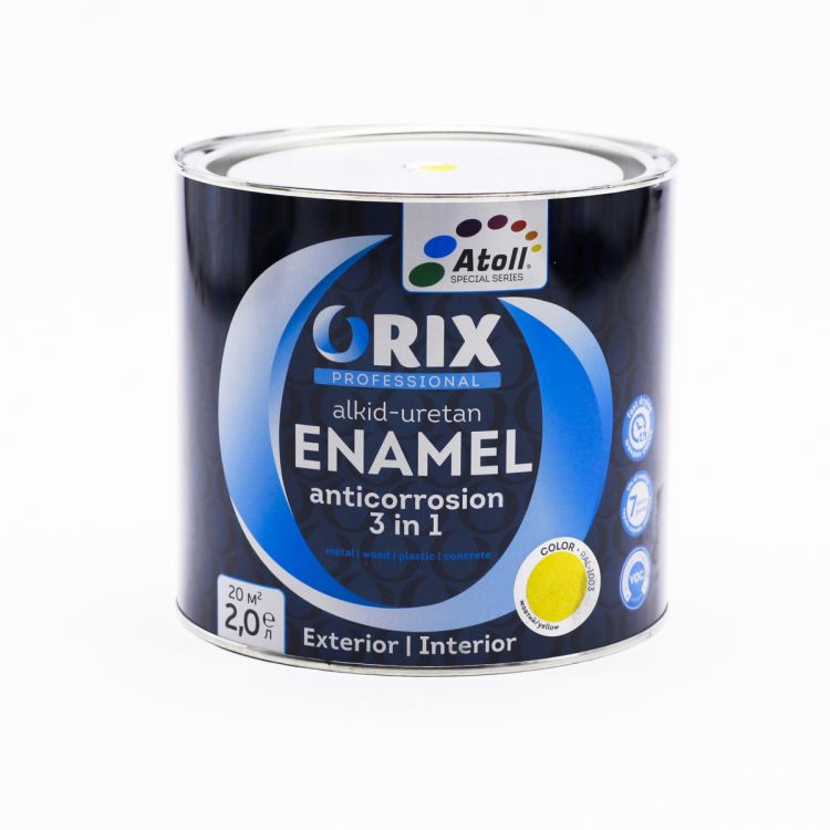 ემალი ყვითელი ანტიკოროზიული Color ORIX  RAL 1003  2,4 კგ