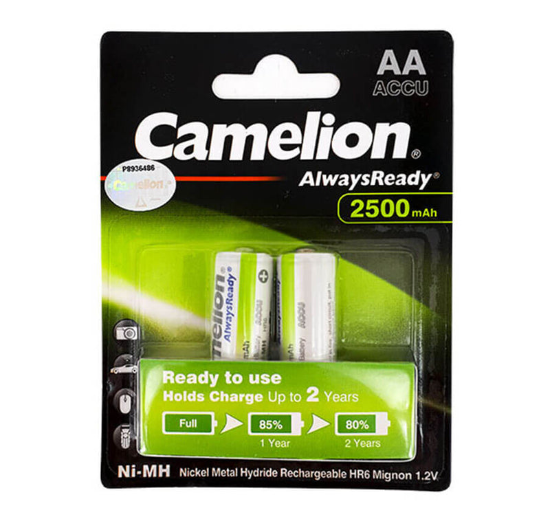 3038 Camelion AlwaysReady Max AA 2500mAh აკუმულატორი, 2ც შეკრა NH-AA2500ARBP2