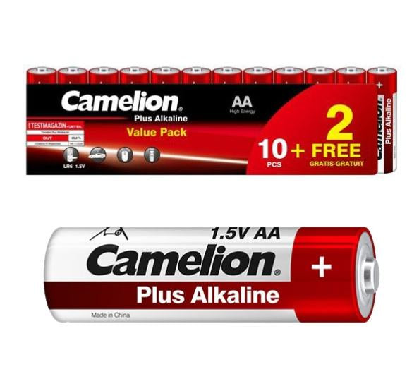 5643 Camelion Plus Alkaline AA ელემენტი, 10+2ც  PROMO შეკრა LR6-SP10+2