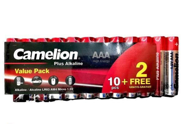 5650 Camelion Plus Alkaline AAA ელემენტი, 10+2ც  PROMO შეკრა LR03-SP10+2