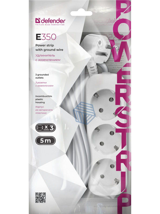 Defender ქსელის ფილტრი E350, 3 ჩასართველით 5,0m