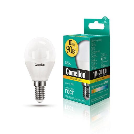 Camelion LED ნათურა Lamp - LED10-G45/830/E14 ნათურა ლედ განათებით ეკონომიური 10 ვატი (ეკვივალენტი
