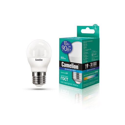 Camelion LED ნათურა Lamp - LED10-G45/865/E27 ნათურა ლედ განათებით ეკონომიური 10 ვატი (ეკვივალენტი