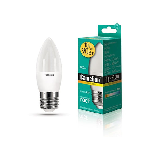 Camelion LED ნათურა Lamp - LED10-C35/830/E27 ნათურა ლედ განათებით ეკონომიური 10 ვატი (ეკვივალენტი