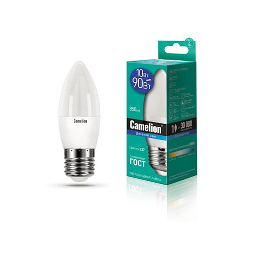 Camelion LED ნათურა Lamp - LED10-C35/865/E27 ნათურა ლედ განათებით ეკონომიური 10 ვატი (ეკვივალენტი