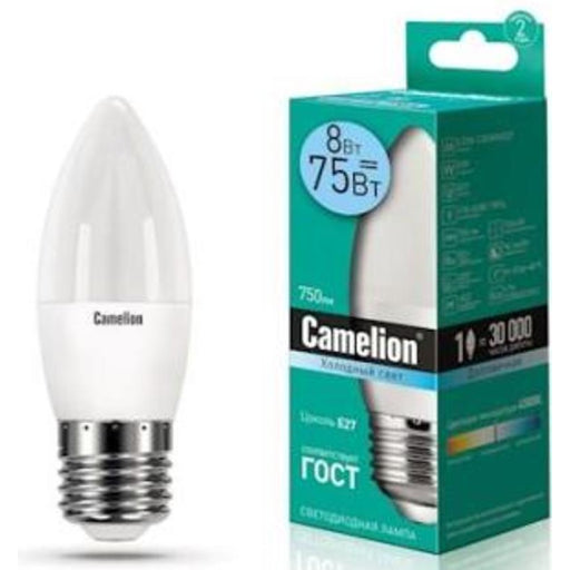 Camelion Led Lamp LED12-C35/845/E27 ნათურა ლედ განათებით ეკონომიური 12 ვატი (ეკვივალენტი 100 ვატის) ნეიტრალური ნათება E27 ცოკოლზე