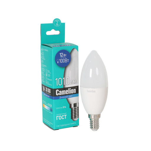 Camelion Led Lamp LED12-C35/865/E14 ნათურა ლედ განათებით ეკონომიური 12 ვატი (ეკვივალენტი 100 ვატის)
