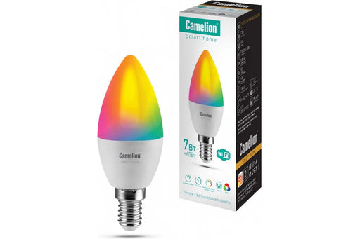 Camelion Smart Home ლედ ნატურა პროგრამული მართვით LSH7/C35/RGBСW/Е14/WIFI 7 ვატი 665 ლუმენი 2200-6500 კანდელი ხმოვანი მართვა