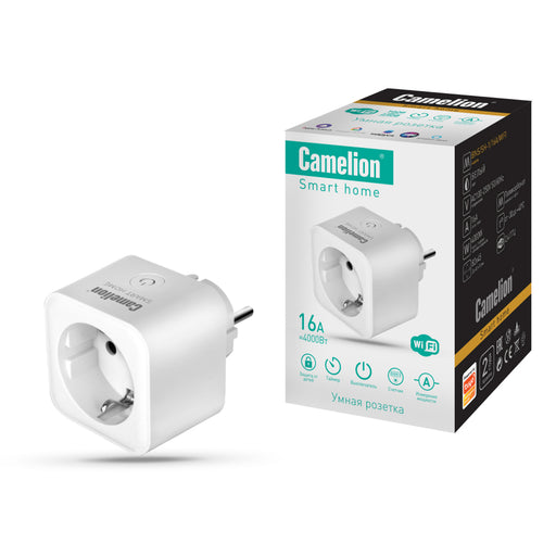 Camelion Smart Home BNS/SH-1/16A/WIFI (ჭკვიანი სახლის ჩამრთველი16A 3680В, WiFi+ჩამრთველი, ტაიმერი, დენის მრიცხველი, ბავშვის დაცვა)ხმოვანი მართვა