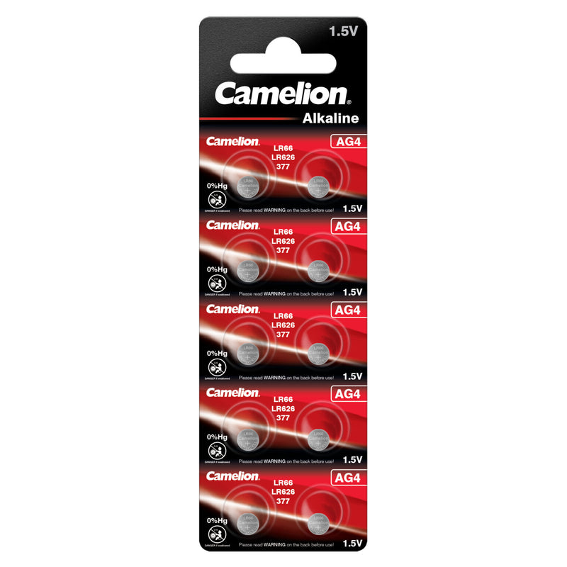 4400 Camelion Alkaline (mercury free) AG4 ელემენტი-ღილაკი, 10ც შეკრა AG4-BP10(0%HG)