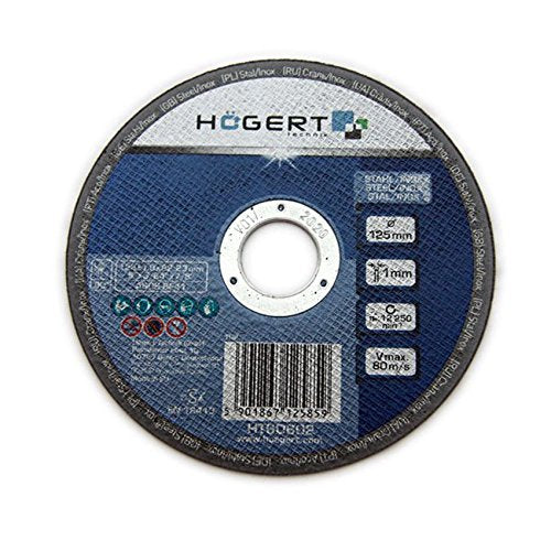 HT6D602 დისკი საჭრელი მეტალის Grinding wheel for metal/inox, 125 mm, ultra thin 1.0 mm (10/100)