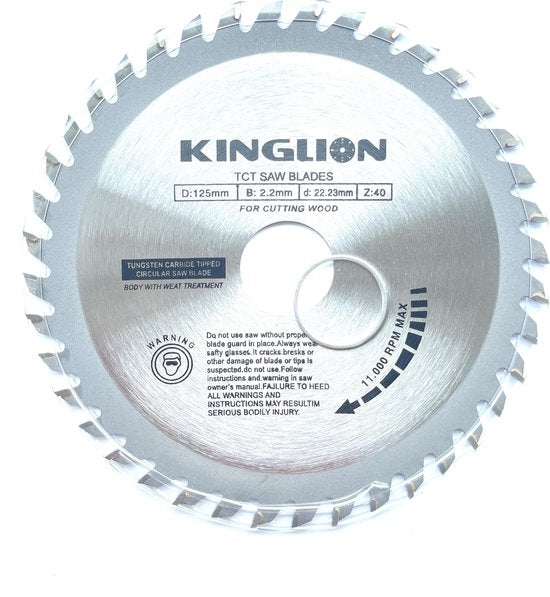საჭრელი დისკი ხის 125*40T*22,23 KINGLION