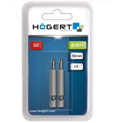 HT1S311 თავაკი სახრახნისის 2 ცალი Screwdriver bit PH2, 50 mm, 2 piece blister Hoegert (10/100)