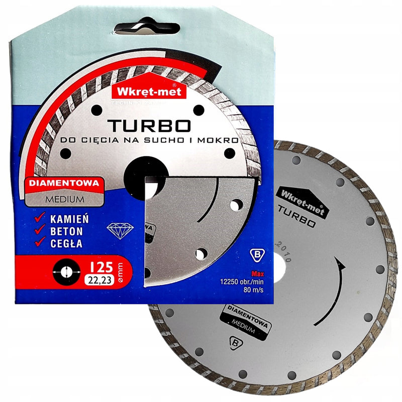 ალმასის დისკი TURBO (ქვა, ბეტონი, აგური) 125მმ, TDT-125M