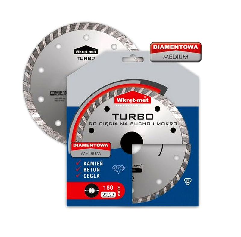 ალმასის დისკი TURBO (ქვა, ბეტონი, აგური) 180მმ, TDT-180M