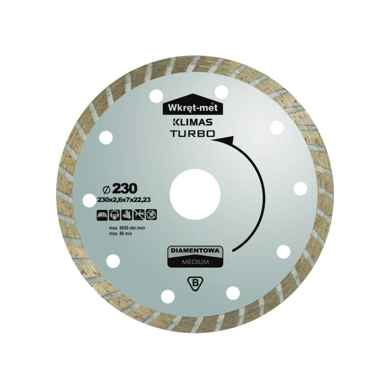 ალმასის დისკი TURBO (ქვა, ბეტონი, აგური) 230მმ, TDT-230M