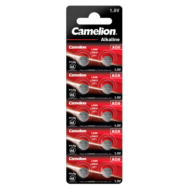 4943 Camelion Alkaline (mercury free)  AG6 ელემენტი-ღილაკი, 10ც შეკრა AG6-BP10(0%HG)