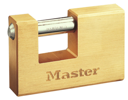 3520190093172 ჰორიზონტალური გადასაკიდი ბოქლომი Masterlock 85მმ - 18მმ თაღი ოქროსფერი
