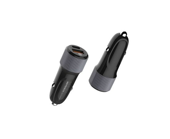 LDNIO მანქანის დამტენი + კაბელი C510Q USB To Type C 36W Dual USB Ports Fast Car charger შავი