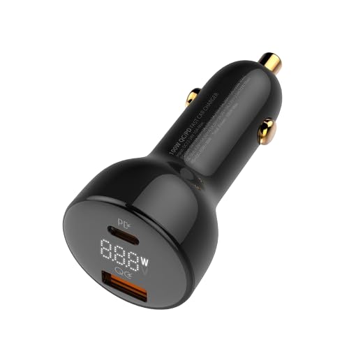LDNIO მანქანის დამტენი + კაბელი C101 Type C-Type C 100W Dual USB Super Fast Car charger,  შავი