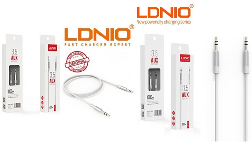 LDNIO AUX აუდიო კაბელი LS-Y02 White, 3.5mm - 3.5mm AUX, 1M თეთრი