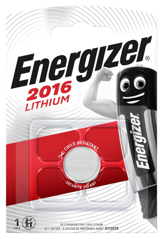 3002 Energizer 2016 ლითიუმ ელემენტი-ღილაკი, 1ც შეკრა 2016-FSB1 (638710)