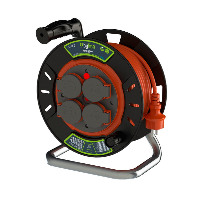 Bylion MK3515 (PMK-35315-F) დამაგ. ბარაბანი, 35 მ. 4 განყ. 2 ფაზ. 3G 1,5mm2 კვეთა, 4X2P+E, IP20