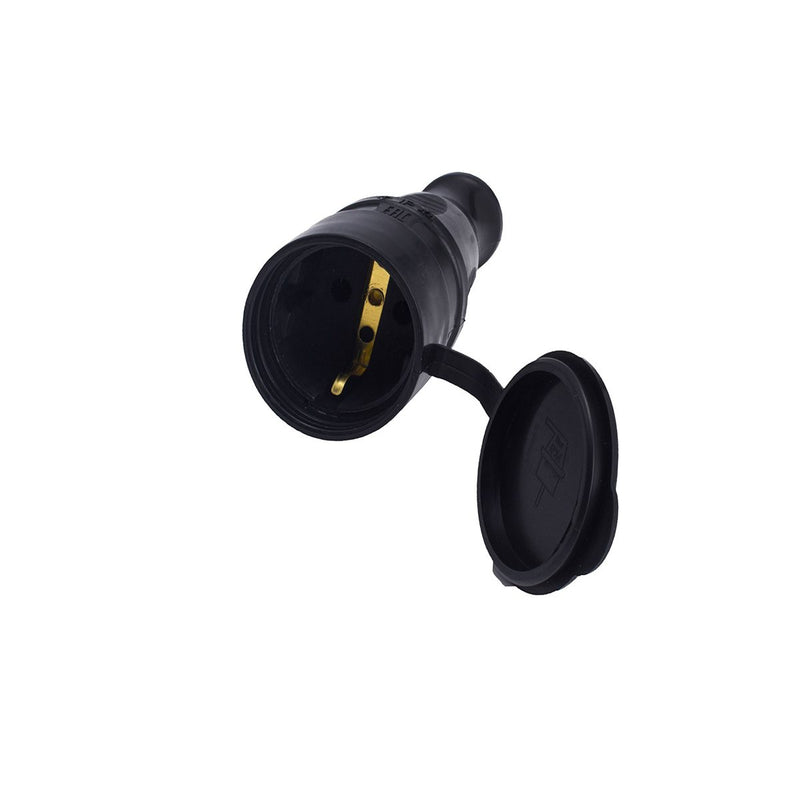 ByLion KDP კაუჩუკის ელექტროჩანგლის ბუდე, IP44, 16A, შავი