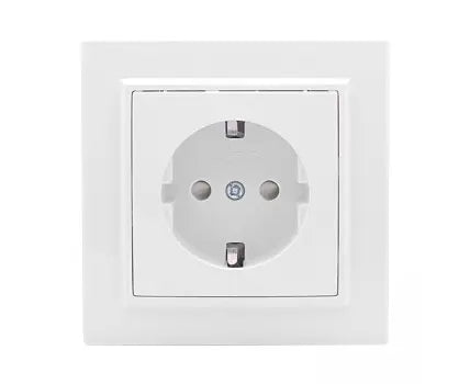 Almera WEST Socket With Side Earth 93042201 1 განყოფილებიანი როზეტი დამიწებით, ვერცხლისფერი 16A 250V