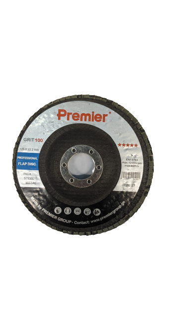 Premier ლითონის სახეხი დისკი 125 x 22 მმ #100