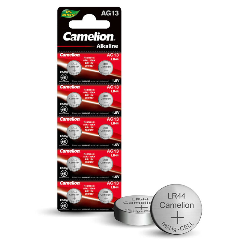 5018 Camelion Alkaline AG13 ელემენტი-ღილაკი, 10ც შეკრა, AG13-BP10(0%HG)