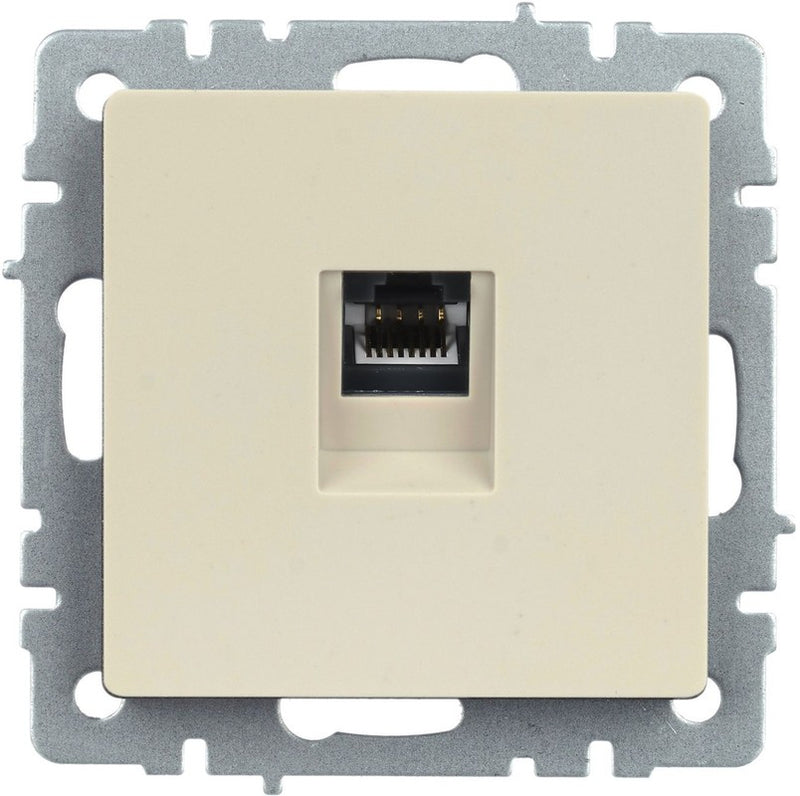BRITE ინტერნეტის როზეტი  RJ45 cat.5E კრემისფერი IEK BR-K10-1-K10