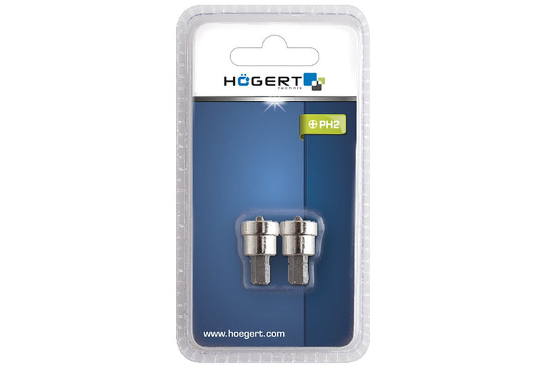 HT1S432 თავაკი მაგნიტის 2 ცალი PH2 Screwdriver bit, PH2, gypsum board, S2 steel, 2- piece HÖGERT (24/240)