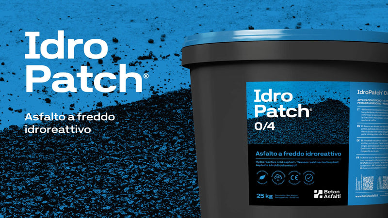 IdroPatch® - (ჰიდროპაჩი წყალთან რეაგირებადი ცივი ასფალტის ნარევი - 25 კგ)