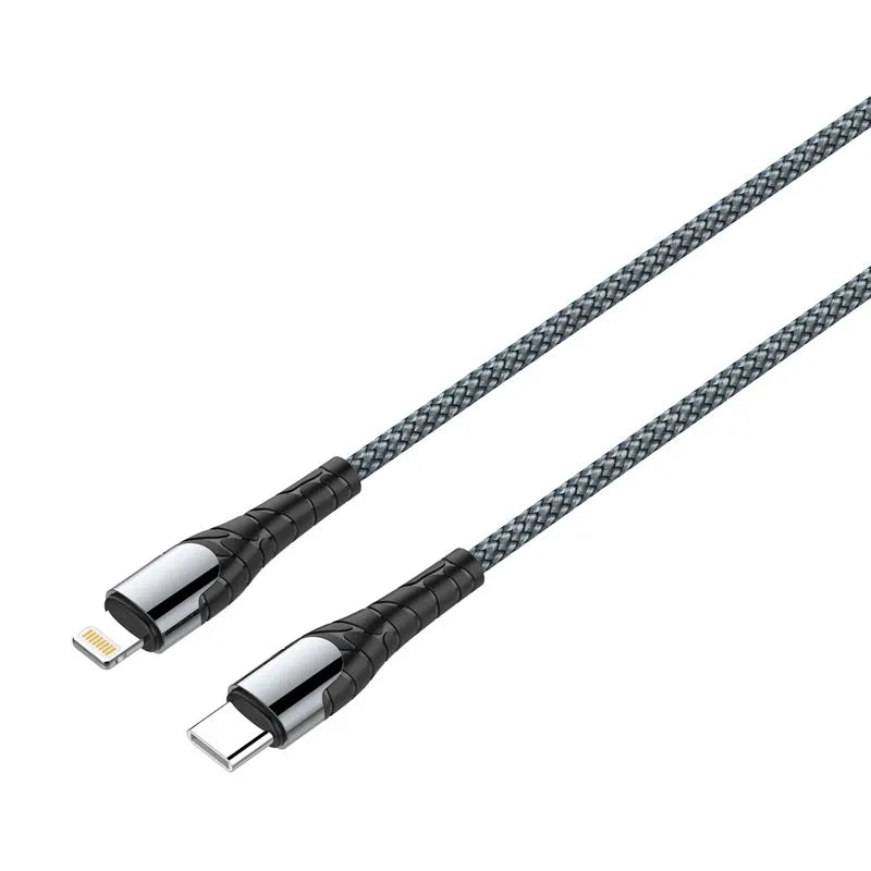LDNIO მობილურის კაბელი LC111 Grey, Type-C to Lightning, 30W Fast Charge, 1M ნაცრისფერი