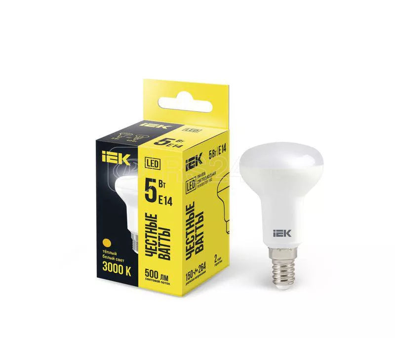 LED ნათურა R50 რეფლექტორი 5W 230V 3000K E14 IEK LLE-R50-5-230-30-E14