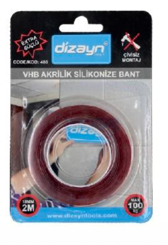 DIZAYN.480 ორმხრივი ლენტი სილიკონის