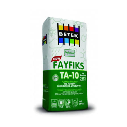 წებოცემენტი BETEK FAYFIKS TA-10 25კგ ტომარა ( ყინვაგამძლე )