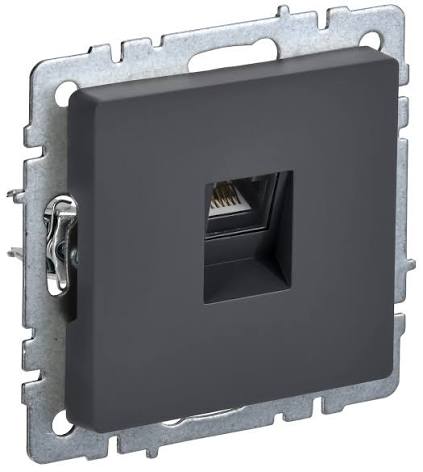 BRITE ინტერნეტის როზეტი  RJ45 cat.6 გრაფიტი IEK BR-K10-2-K53