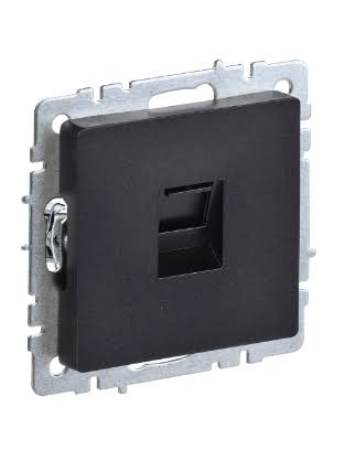 BRITE ინტერნეტის როზეტი  RJ45 cat.5E შავი IEK BR-K10-1-K02
